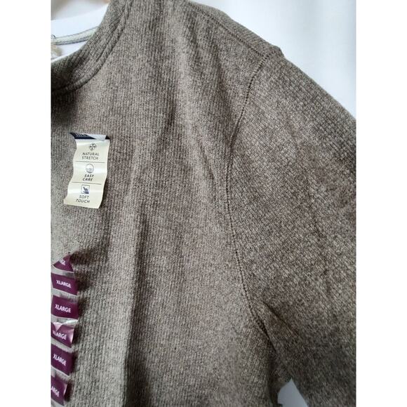 Method Men's X-Large Heather Brown Cotton Blend Henley Shirt Long Sleeve - Picture 10 of 11